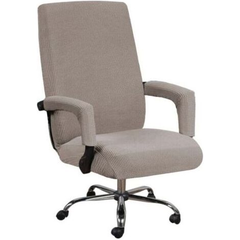 Chaise d'ordinateur Housse de chaise de bureau élastique (Marron, L),Housse de chaise universelle pour chaise d'ordinateur, décoration, protection de la chaise de loisir (1/4)