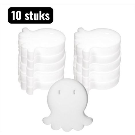 Lot de 10 éponges filtrantes - Filtres - Éponge pour filtre de piscine - Éponge pieuvre mignonne - Éponge douce - Convient comme éponge de cuisine et ouate de filtration pour piscine - Blanche (1/5)