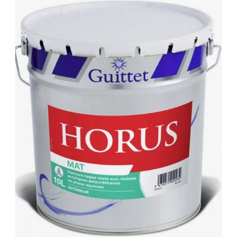 Guittet – Peinture-laque Horus Mat 10L blanc – Haute résistance aux chocs et salissures – Finition mate durable – Pour bois extérieur