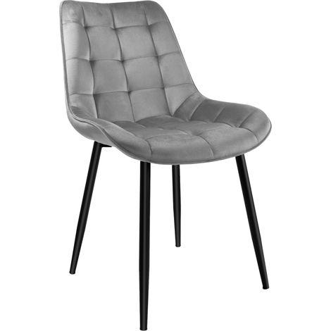 Silla de terciopelo grafito NORMAN (1/5)