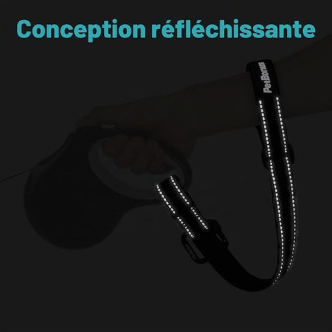 Sangle de Poignet pour Chien, Sangle de Sécurité pour Laisse Laisse Securite pour Enrouleur Poussette, Réglable Poignée, Réfléchissante, Sécurité (1/2)