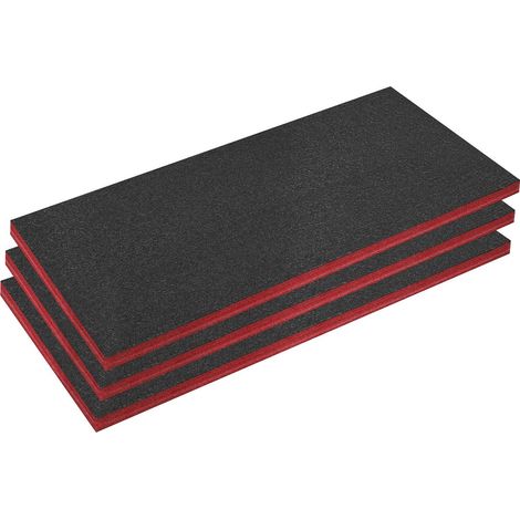 Sealey Easy Peel Shadow Foam&reg 1200 x 550 x 50mm, Red/Black - Pack of 3 SFPK50R