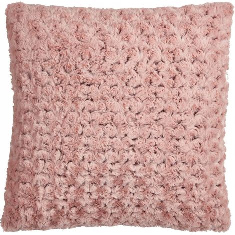 Cojín Peludo Decorativo Beige Espiral Rosa 45x45cm