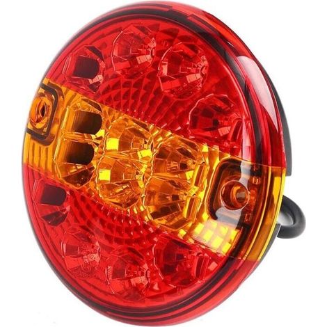 Feux arrière ronds 14 LED ultra-lumineux avec feux arrière de remorque à LED, feux stop arrière multifonctions étanches pour véhicules 12 V-24 V (1/5)