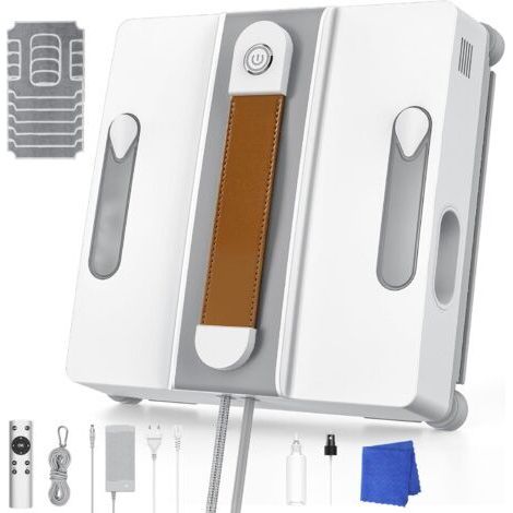 Fensterputzroboter, automatischer Fensterputzroboter mit 4 Düsen, 3 Reinigungsmodi, intelligenter Navigation, Kantenerkennung, Sicherheitssystem, Fernbedienung und 6 Reinigungstüchern (1/5)
