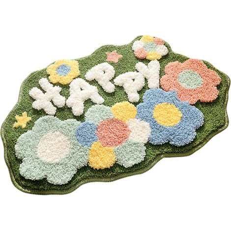 Tapis de bain mignon et compact de 45 x 70 cm, antidérapant et absorbant, doux et lavable, idéal pour la douche et la baignoire. Tapis de bain esthétique pour salle de bain.