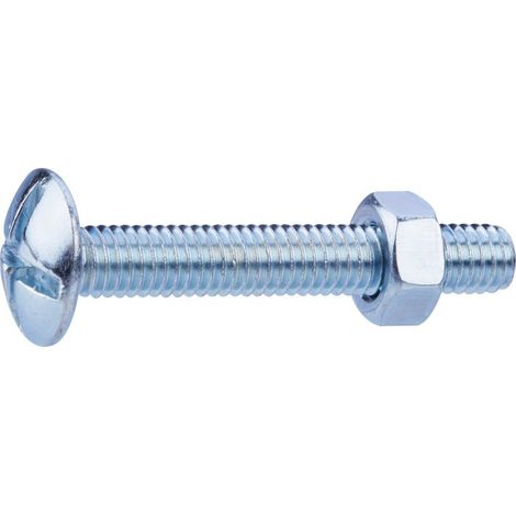 Boulon poêlier - Fixpro - Tête large ronde - Acier zingué - 6 x 40 mm - Boîte de 100 (1/2)