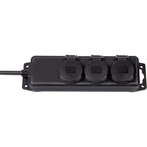 Steckdosenleiste IP44 3 Steckdosen schwarz 2m H07RN-F 3G1.5 FR brennenstuhl