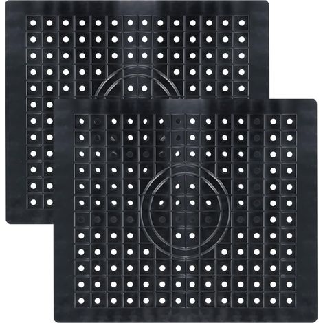 2 x Rubber Sink Mat Kitchen Sink Mat Kitchen Sink Base Kitchen Draining Mat Cut-Out Kitchen Sink Protector for Kitchen Sink Base, 26 x 31 cm (Black) (1/5)