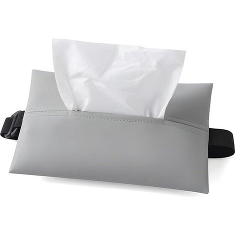 Porta fazzoletti, scatola per fazzoletti, porta fazzoletti per auto, scatola portaoggetti in similpelle per il sedile posteriore con tracolle regolabili per un'organizzazione ottimale. (1/5)