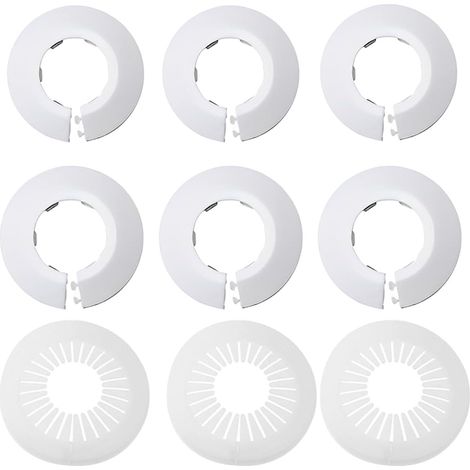 9 Pièce Rosaces Simples De Radiateur Cache Tuyau Rosace Radiateur Cache Tuyau Radiateur Radiateur De Tuyau Radiateurs De Tuyau En Plastique Pour Chauffage Couvercle (3 Modèles) (1/5)