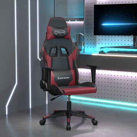 Sedia Gaming Nero e Rosso Vino in Similpelle vidaXL (1/5)