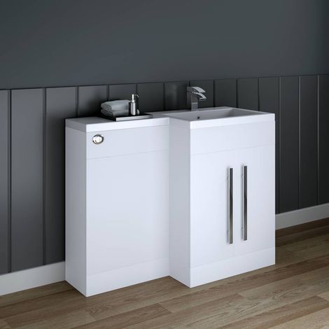 Calm White Right Hand Combination Vanity Unit Set (No Toilet) (1/5)