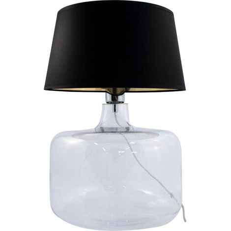 Lampe de table Batumi verre noir abat-jour E27 60W (1/4)