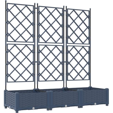 Maison Exclusive - Vaso da giardino 3 pcs Grigio 120 x 40 x 125,5 cm Plastica