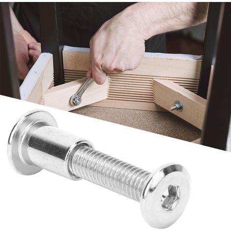 Kit de 10 paires d'écrous et vis à six pans creux de 12 mm en acier au carbone nickelé M6 x 30 (1/5)