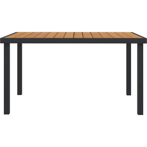 vidaXL Mesa de jardín de aluminio y WPC marrón 140x90x74 cm (1/2)