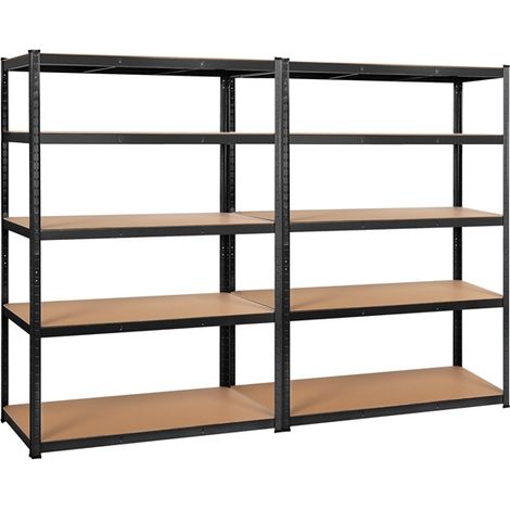 Yaheetech – Etagère de rangement charge lourde 180 x 120 x 60 cm – Acier et MDF – Capacité 875 kg – Hauteur réglable – Pour garage et atelier (1/5)