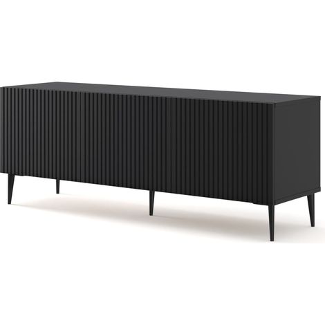 TV-Schrank RAVENNA B 150 cm 3D schwarz matt + beine (1/5)