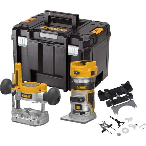 Dewalt DCW604NT 18v XR Brushless Router Trimmer 1/4"" + Plunge Base +Rail Adapter (1/4)