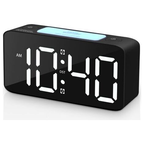 Réveil créatif pour étudiants, réveil lumineux silencieux à capteur de lumière automatique, réveil pour les paresseux (noir) (1/4)