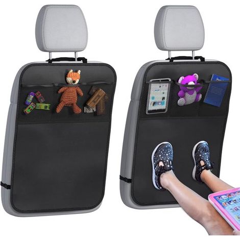 Bolsa de almacenamiento para el asiento trasero - 2 unidades - Alfombrilla impermeable y antichoque - Material Oxford - Negro (1/5)