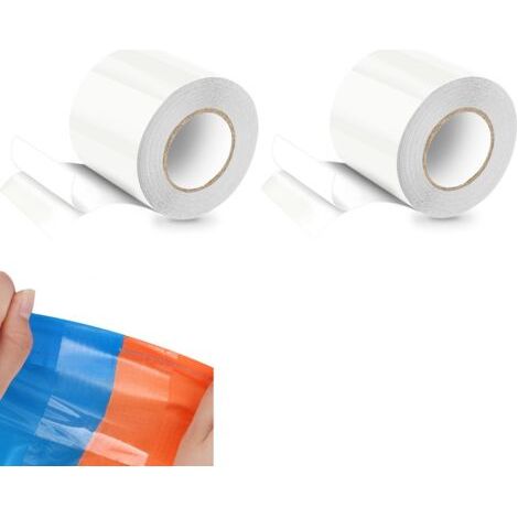 Ruban de réparation ING, 2 rouleaux, 10 x 125 cm, imperméable, transparent, convient pour la réparation des piscines et des matelas gonflables. (1/5)