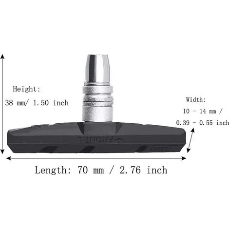 Patin de Frein vélo 2 Paires 70mm V-Brake Caoutchouc Durable Plaquettes de Frein No Noise pour Cycle VTT VTC Ville (1/2)