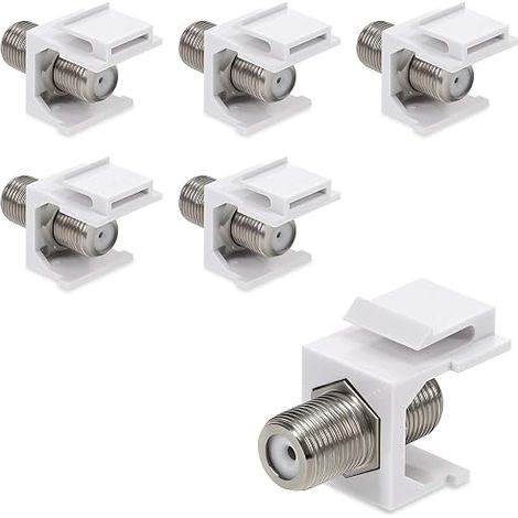 Keystone Socket F Connector Module for Satellite TV Cable Standard F Socket - Snap-in Mounting - Patch Panel (1/5)