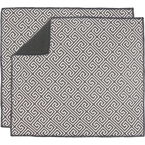 Lot de tapis d'égouttage en microfibre (motif gris), égouttoir à vaisselle à séchage rapide, convient pour la cuisine, les plans de travail et les tables à manger, lavable en machine, 46,5 x 41 cm
