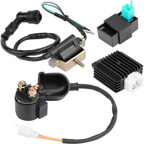 Régulateur, redresseur, relais de démarreur, bobine d'allumage, boîtier CDI pour quad 50cc, 70cc, 90cc et 110cc