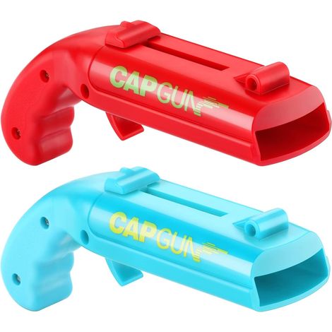 2 Pack Cap Gun Ouvre Bouteilles de Bière, Ouvre Bouteille de Pistolet, Pistolet Décapsuleur de tireur de lanceur drôle pour la fête à la maison, barbecue en plein air, jeu créatif, cadeau amusant (2) (1/5)