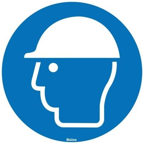 panneau pvc - rond - casque de protection - lot de 1 - bizline 730752