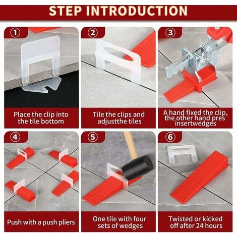 Kit per la posa di piastrelle da 601 pezzi: 500 clip per piastrelle da 2 mm, 100 cunei riutilizzabili, pinze per piastrelle incluse. (1/5)