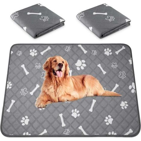 Lot de 2 tapis d'entraînement pour chien réutilisables, très absorbants, imperméables, lavables, adaptés à la maison, la voiture et les voyages - 45 x 60 cm