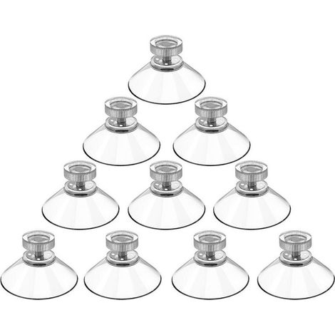 Ventosas de rosca de 10 piezas, ventosas de plástico PVC, ventosas de suspensión transparentes, ventosas aislantes para cortinas de coches, furgonetas y camping - 40 mm (1/5)