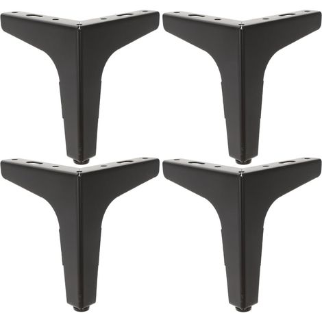 4 pieds triangulaires en fer noir support de meubles robuste (1/5)