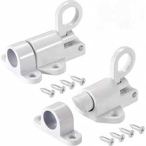 2 Pièces Verrou Porte à Rebond Loqueteau Porte Fenetre Blanc  avec Vis Verrou à Ressort de Sécurité, Automatique Verrou Porte pour Portes en Bois Fenêtres Portes de Placard (1/5)