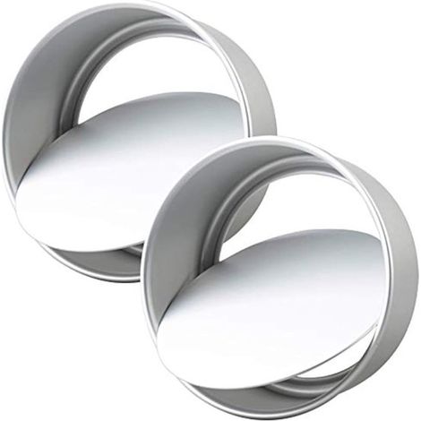 Set mit 2 runden Kuchenformen Ø 15 cm Aluminium Backform mit herausnehmbarem Boden 15 cm Durchmesser Hoher Rand (7,5 cm) Für Käsekuchen, Smash Ca (1/5)