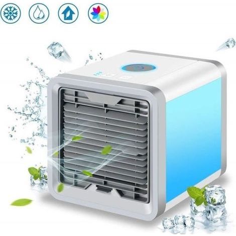 (7 LED-Farben) Tragbare Klimaanlage – 7House – Mini-USB-Ventilator – 3-in-1 – Luftbefeuchter – Luftreiniger