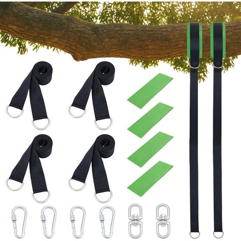 2 x Tree Swing Hanging Kit Extra Long 300cm Straps with 2 Locking Carabiners and Heavy Duty Hanging Strap for Hammock and All Types of Swings. (1/5)