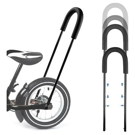 Kinderfahrrad-Klimmzugstange mit Griff, verstellbar von 64 bis 83 cm, Schwarz (1/5)