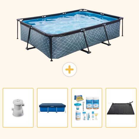 Exit-toys Piscine Exit Rectangulaire - Effet Pierre - 300x200x65 cm - 5-pièces SCB4 (1/5)