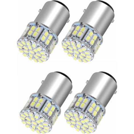 Convient aux ampoules de feux arrière et de freins LED blanches 6000K 1157 50SMD, BAY15D 12V.