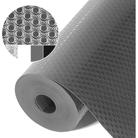 Tapis Fond de Tiroir, Tapis de tiroir Non-Adhésif Antiderapant, EVA Plastique Tapis de Frigo Peut être Coupé en Taille pour Protection Tiroir Placard Cuisine (Gris/30cm x 300cm) (1/5)