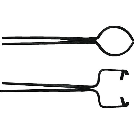 Pinzas para crisoles, acero de alta resistencia, para uso individual, color negro. (1/5)