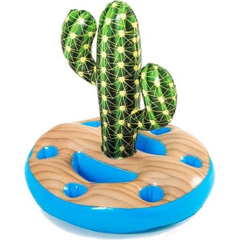 Porte gobelet cactus gonflable,bouée gonflable 2 en 1,plateau gonflable bar flottant-Diamètre 94 x Hauteur 70 cm-JUANIO (1/4)