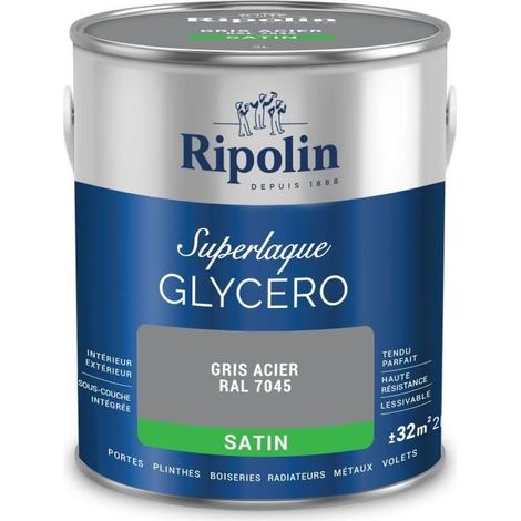 Satinierte Glyzerinlack in Stahlgrau RAL 7045 - RIPOLIN - 2 L