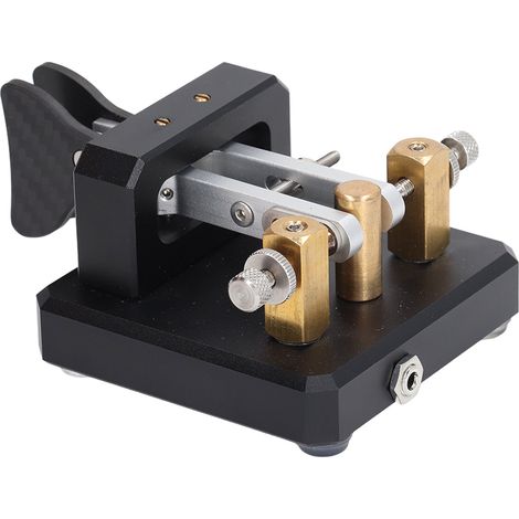 Touche Morse Double Palette Automatique CW Radioamateur Shortwave Télégraphe Manipulateur Noir Entraînement (1/5)