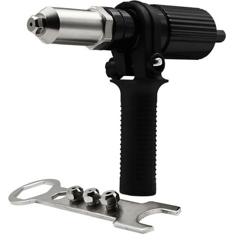Adaptateur Riveteuse, Kit d'adaptateur de Pistolet à Riveter pour Perceuse électrique sans Fil, Pistolet à Riveter électrique Rivetage Outil (1/5)